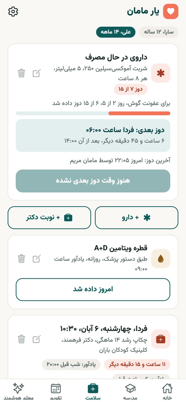 Medicine course with dose progress